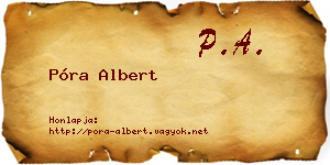 Póra Albert névjegykártya